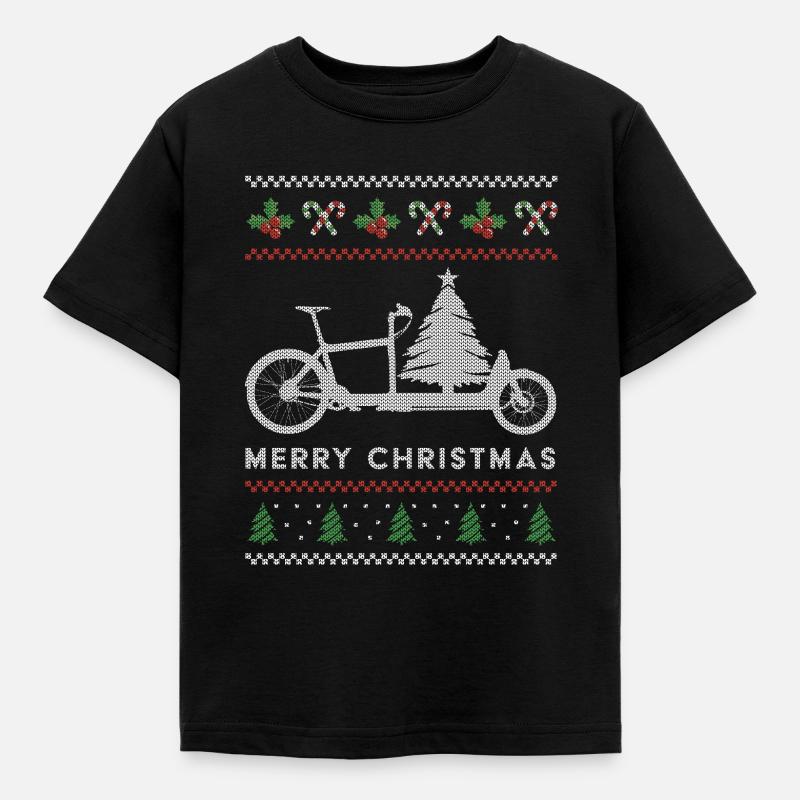 Vélo cargo Pull de Noël moche - T-shirt Enfant - noir