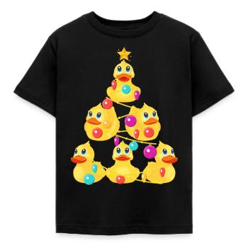 Arbre de Noël canard en caoutchouc - T-shirt Enfant - noir - Devant - AI Model Kid Female (0cm)