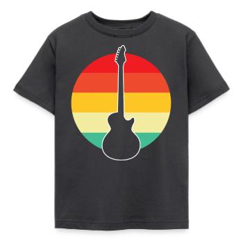 E Guitare Rétro - T-shirt Enfant - charbon - Devant - AI Model Kid Female (0cm)