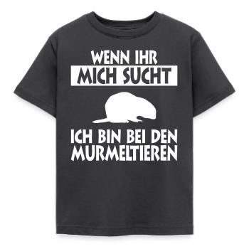 Murmeltier - Kinder T-Shirt - Dunkelgrau - Vorne - AI Model Kid Female (0cm)