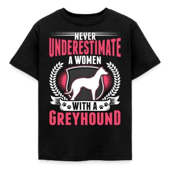 Greyhound Mme British Greyhound - T-shirt Enfant - noir - Devant - AI Model Kid Female (0cm)