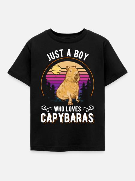 Just a girl who loves capybaras Wasserschwein - Børne-T-shirt - sort
