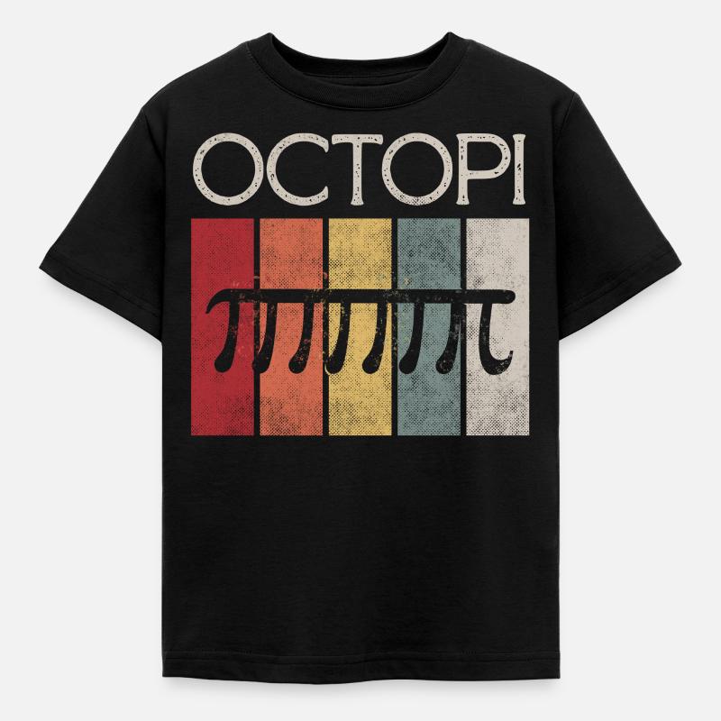 Octopi, PI, Math, Math Teacher Gift - Kids' T-Shirt - black