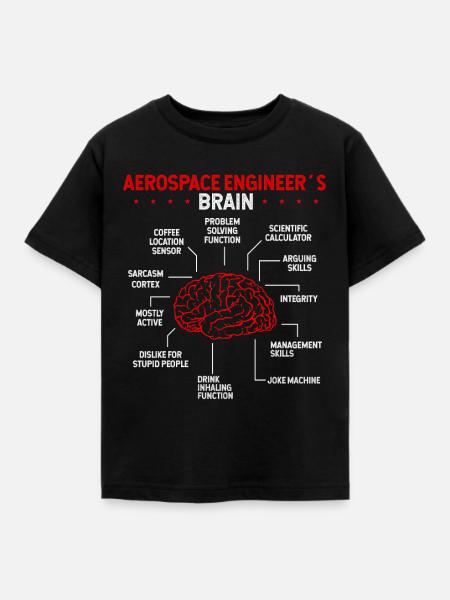 Aerospace Engineering Rockets Brain Aerospace - Kinder T-Shirt - Schwarz