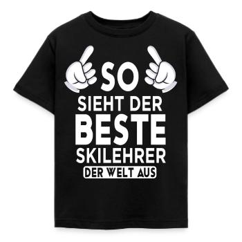 Skilehrer Spruch - Kinder T-Shirt - Schwarz - Vorne - AI Model Kid Female (0cm)