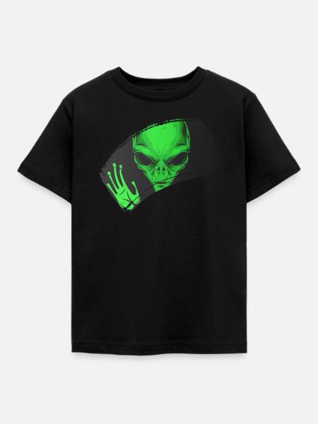 Astronaut Aliens Alien Ufo - Kinder T-Shirt - Schwarz