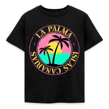 La Palma Sommer Sonne Strand Meer Palmen - Kinder T-Shirt - Schwarz - Vorne - AI Model Kid Female (0cm)