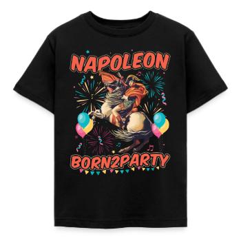 Napoleon Born2party - Kinder T-Shirt - Schwarz - Vorne - AI Model Kid Female (0cm)