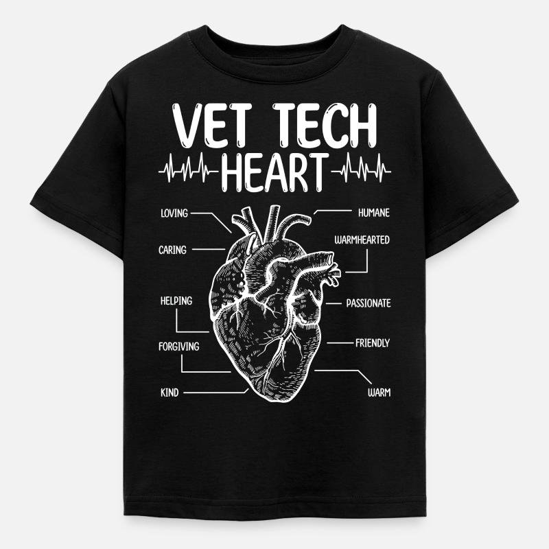 Veterinarian Vet Tech Appreciation Stethoscope - Kinder T-Shirt - Schwarz