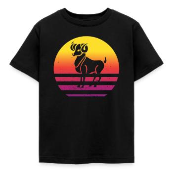 Sternzeichen Widder - Kinder T-Shirt - Schwarz - Vorne - AI Model Kid Female (0cm)