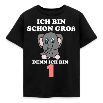 Ich bin schon groß denn ich bin 1. Geburtstag 1. - Kinder T-Shirt - Schwarz - Vorne - AI Model Kid Female (0cm)