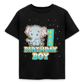 1st birthday - Kids' T-Shirt - black - Front - AI Model Kid Female (0cm)