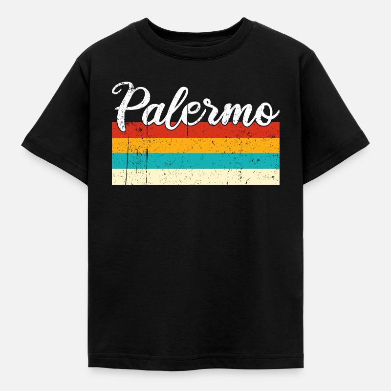 Palermo Retro Vintage - Kinder T-Shirt - Schwarz