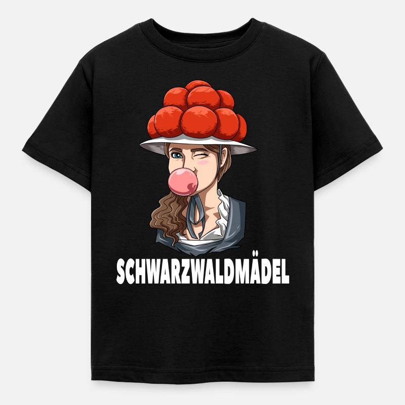 Bollenhut Schwarzwald Schwarzwaldmädel - Kinder T-Shirt - Schwarz