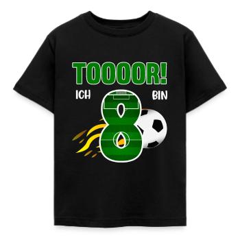 Tooor! Ich bin 8 Jahre Fußball Fußballer 8. - Kinder T-Shirt - Schwarz - Vorne - AI Model Kid Female (0cm)