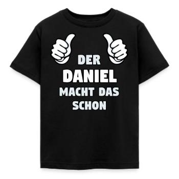 DANIEL Vorname Name Lustig Spruch - Kinder T-Shirt - Schwarz - Vorne - AI Model Kid Female (0cm)