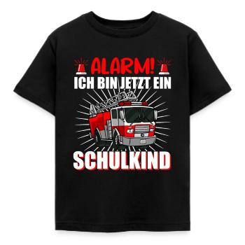 Feuerwehr Auto Schulanfang Schultüte Einschulung - Kinder T-Shirt - Schwarz - Vorne - AI Model Kid Female (0cm)