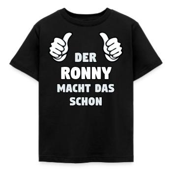 RONNY Vorname Name Lustig Spruch - Kinder T-Shirt - Schwarz - Vorne - AI Model Kid Female (0cm)