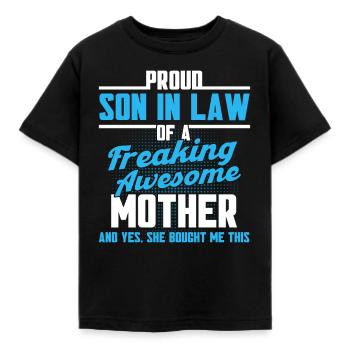 Son-in-law Son son-in-law - Kids' T-Shirt - black - Front - AI Model Kid Female (0cm)