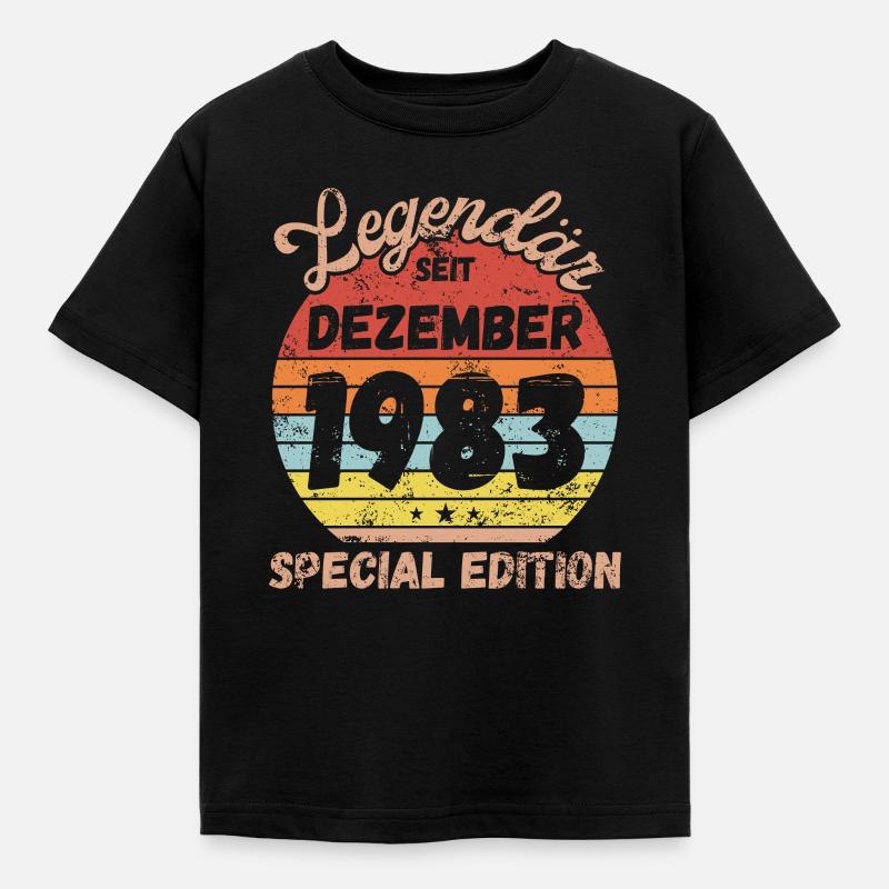 Dezember 1983 - Geburtstag im Dezember - Kinder T-Shirt - Schwarz