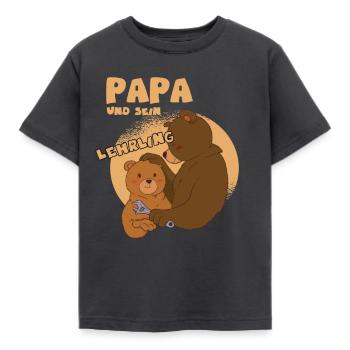 Lustiges Vatertag Bär Papa Spruch Motiv - Kinder T-Shirt - Dunkelgrau - Vorne - AI Model Kid Female (0cm)