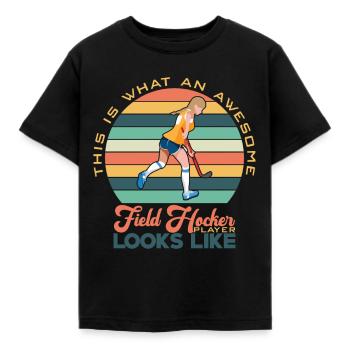 Hockey sur gazon - T-shirt Enfant - noir - Devant - AI Model Kid Female (0cm)