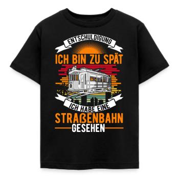 Straßenbahn Straßenbahnfahrer Tram S-Bahn - Kinder T-Shirt - Schwarz - Vorne - AI Model Kid Female (0cm)