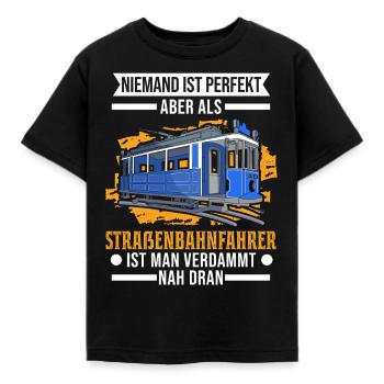Straßenbahn Straßenbahnfahrer Tram S-Bahn - Kinder T-Shirt - Schwarz - Vorne - AI Model Kid Female (0cm)