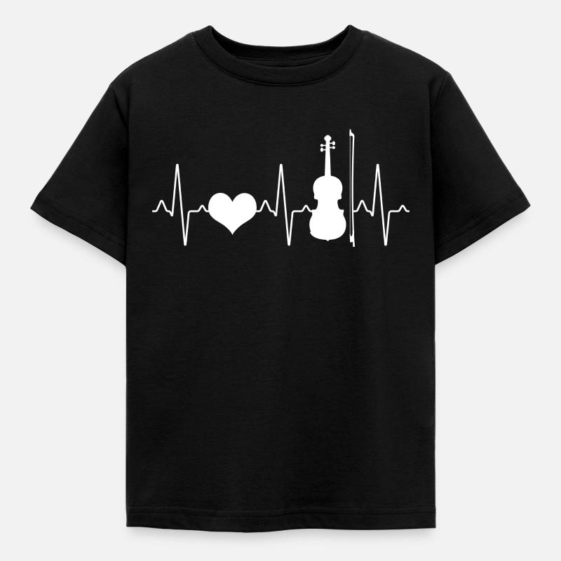Violino Violino Heartbeat - Maglietta per bambini - nero