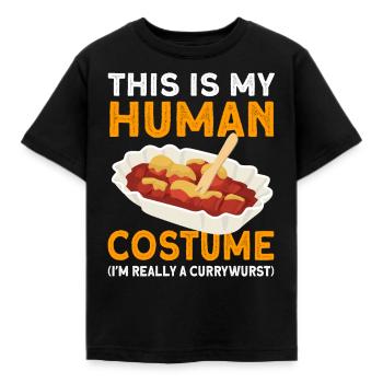 Currywurst Saucisse comestible Cadeau - T-shirt Enfant - noir - Devant - AI Model Kid Female (0cm)