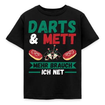 Darts Mett Dart - Kinder T-Shirt - Schwarz - Vorne - AI Model Kid Female (0cm)