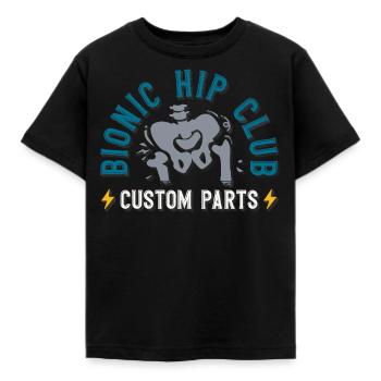 Bionic Hip Club, prothèse de hanche - T-shirt Enfant - noir - Devant - AI Model Kid Female (0cm)