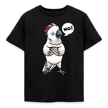 Cacatoès des Moluques têtu Pas d’oiseau cacatoès - T-shirt Enfant - noir - Devant - AI Model Kid Female (0cm)