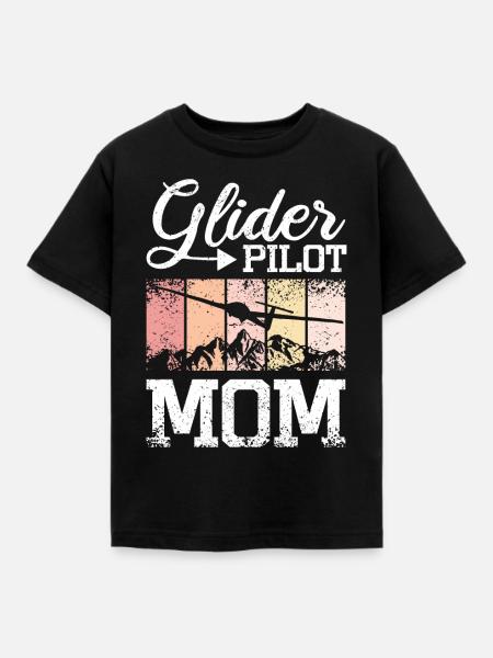 Glider Pilot Mom - Kinder T-Shirt - Schwarz