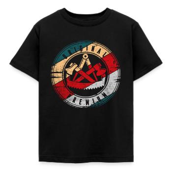 Zimmermann Symbol Guild Motif d’armoiries pour charpentier - T-shirt Enfant - noir - Devant - AI Model Kid Female (0cm)