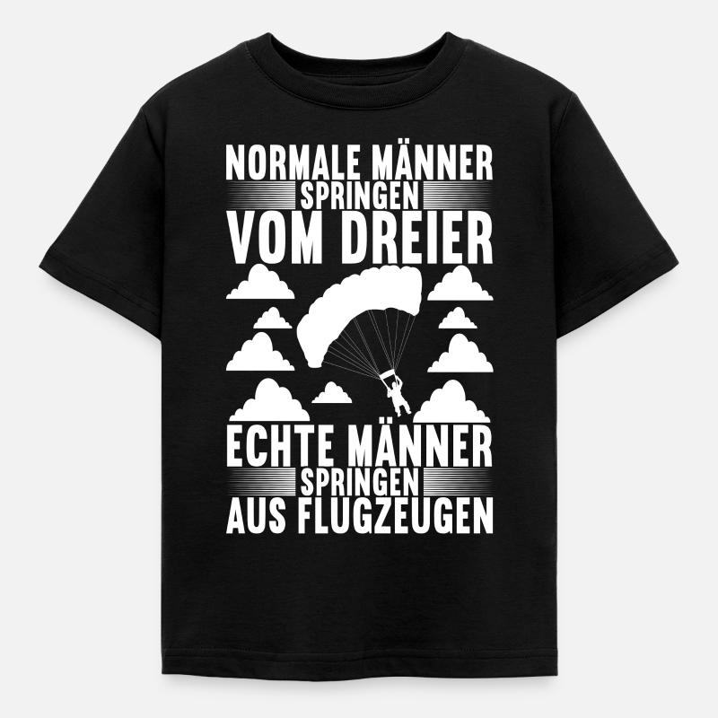 Fallschirm Fallschirmspringer Skydiving - Kinder T-Shirt - Schwarz