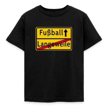 Langeweile Fußball Ortsschild - Kinder T-Shirt - Schwarz - Vorne - AI Model Kid Female (0cm)