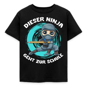 Dieser Ninja Geht Zur Schule - Cooles Ninja - Kinder T-Shirt - Schwarz - Vorne - AI Model Kid Female (0cm)