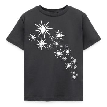 Witte Sterren - Kinderen T-shirt - antraciet - Voor - AI Model Kid Female (0cm)