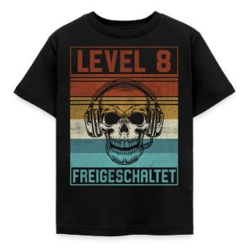 8. Geburtstag Gamer Level 8 Jahre - Kinder T-Shirt - Schwarz - Vorne - AI Model Kid Female (0cm)