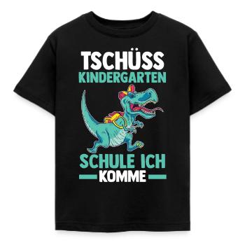 Tschüss Kindergarten Dinosaurier Einschulung Schul - Kinder T-Shirt - Schwarz - Vorne - AI Model Kid Female (0cm)