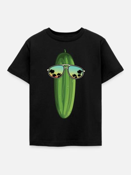Gurke - Kinder T-Shirt - Schwarz