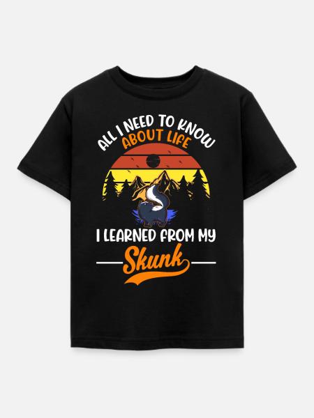 Stinktier Skunk - Kinder T-Shirt - Schwarz