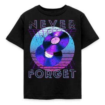 Never Forget Retro 80s 90s Nostalgia - Kids' T-Shirt - black - Front - AI Model Kid Female (0cm)