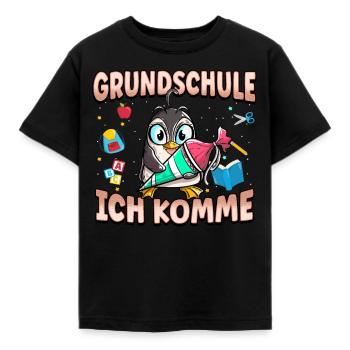 Grundschule Ich Komme Ein Schulkind Einschulung - Kinder T-Shirt - Schwarz - Vorne - AI Model Kid Female (0cm)