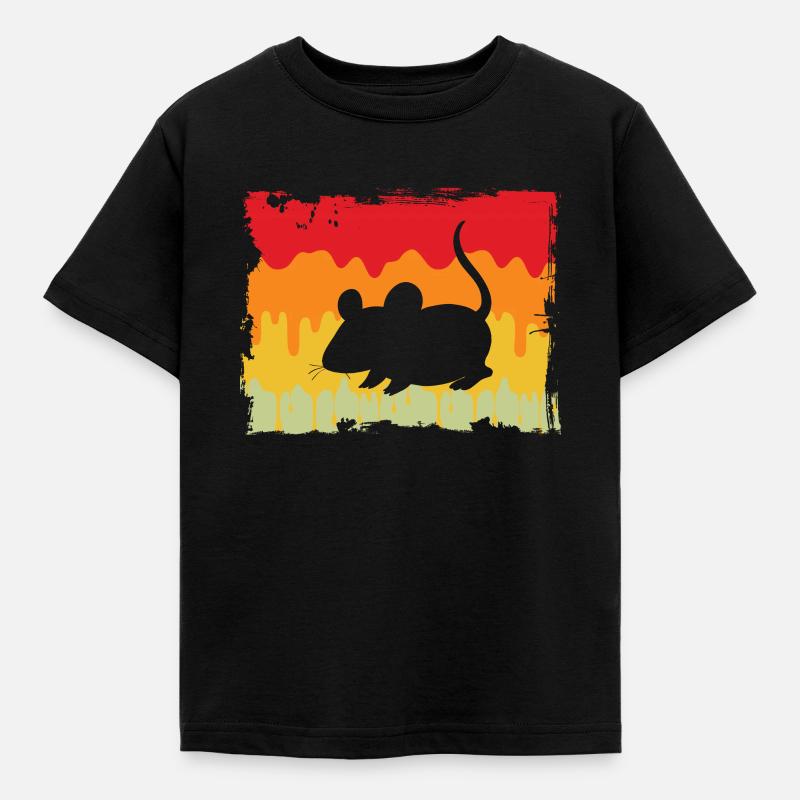 Maus Retro - Kinder T-Shirt - Schwarz