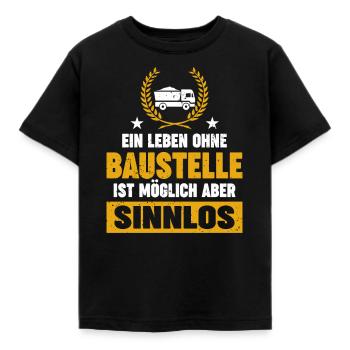 Une vie sans chantier est possible mais inutile - T-shirt Enfant - noir - Devant - AI Model Kid Female (0cm)