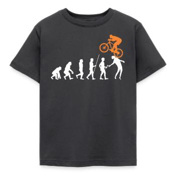 MTB Evolution Bike Free Ride - Kinder T-Shirt - Dunkelgrau - Vorne - AI Model Kid Female (0cm)