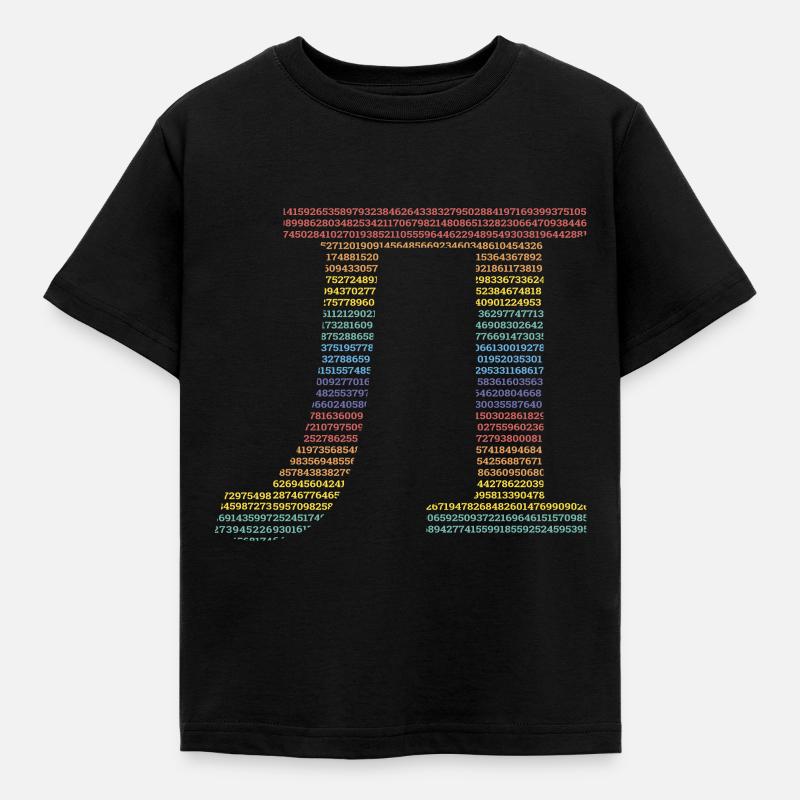 Pi Symbol Math Math Numbers Rainbow - Kids' T-Shirt - black