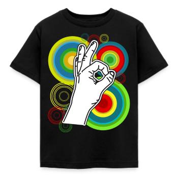 Reingeschaut Retro lustig Reingeguckt - Kinder T-Shirt - Schwarz - Vorne - AI Model Kid Female (0cm)